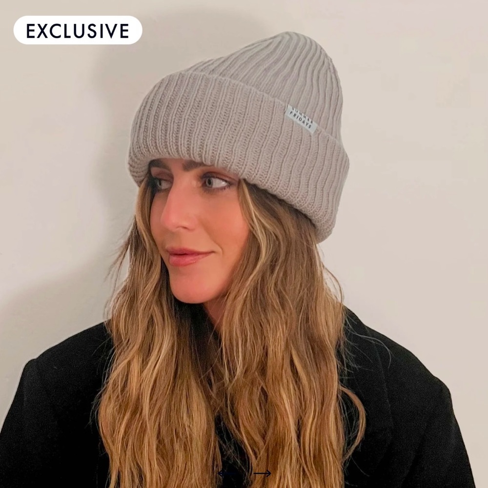Summer Fridays Gray Knit Beanie